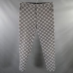 MR TURK Size 34 Navy White Jacquard Polyester Blend Zip Fly Dress Pants